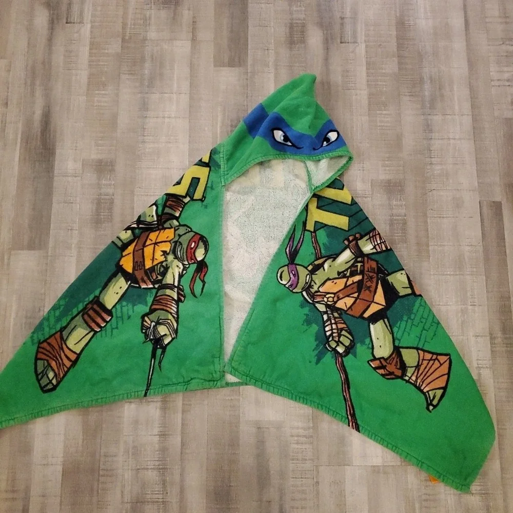 TMNT Hooded Towel Teenage Mutant Ninja Turtles Leonardo‎ Nickelodeon Beach VTG